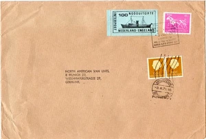 GB 1971, post strike stamp on cover to Germany via Netherlands - Picture 1 of 1