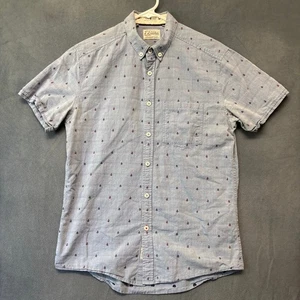 7 Diamonds Knit Sailing Shirt Short Sleeve Casual Button-Down Mens Small Cotton - Picture 1 of 10