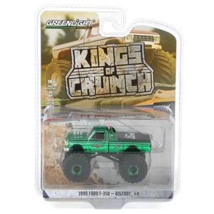 GREEN CHROME CHASE 1/64 1990 Ford F-350, Bigfoot #4, Kings of Crunch 16 49160-D - Picture 1 of 3