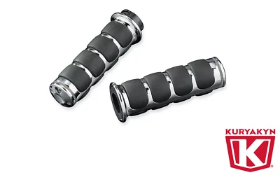 Kuryakyn 6205 Iso Grips Chrome w/o Throttle Boss Cable Operated 1982-2013 Harley - Image 1 of 4