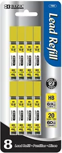 Mechanical Pencil Lead Refills 0.9mm HB BOLD #2 (60mm) 8x Tubes (160 Total) - Picture 1 of 1