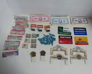 1989 Mall Madness Replacement Parts Lot - Credit Cards, Signs, Cardboard Pieces