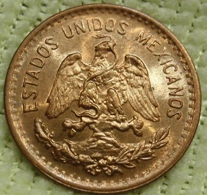 1938 Unc BU Red Coin 1 One-Centavo, Mexico City Bronze, KM:415 Scarce Condition! - Picture 1 of 2