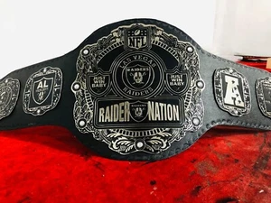 Cinturón de campeonato de fútbol americano NFL Super Bowl de los Raiders de Las Vegas 2 mm enchapado en zinc - Imagen 1 de 6