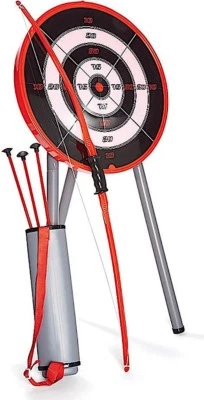 Bow and Arrow Archery Set Kids Outdoor Game has Target Dartboard Board Stand - image 1 of 3