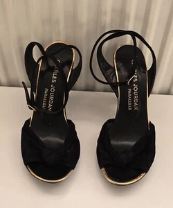 Charles Jourdan Paris sandali tacco alto peep toes décolleté pelle US 5,5 = 36 - Foto 1 di 10