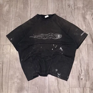 Vintage 90s Black Flys skateboard flames tshirt made in usa sz xlarge - Picture 1 of 4