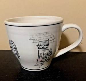 Taza de café de cerámica PARIS DE COLECCIÓN 16 OZ negro blanco como nuevo - Imagen 1 de 4