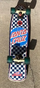 Vintage Santa Cruz JAMMER Checkered Skateboard w/Green Translucent OJ III Wheels - Picture 1 of 12