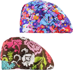 2 Pack Women'S Adjustable Cotton Bouffant Working Cap, Working Hats with Sweatba - Picture 1 of 6