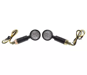 2x Metall Blinker Schwarz Klar LED M10 für Motorrad Harley Chopper Classic ECE - Bild 1 von 4