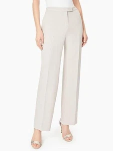 Kasper Womens Dress Pants Deep Pocket Crepe Stretch Pebble Straight Leg Taupe 18 - Picture 1 of 2
