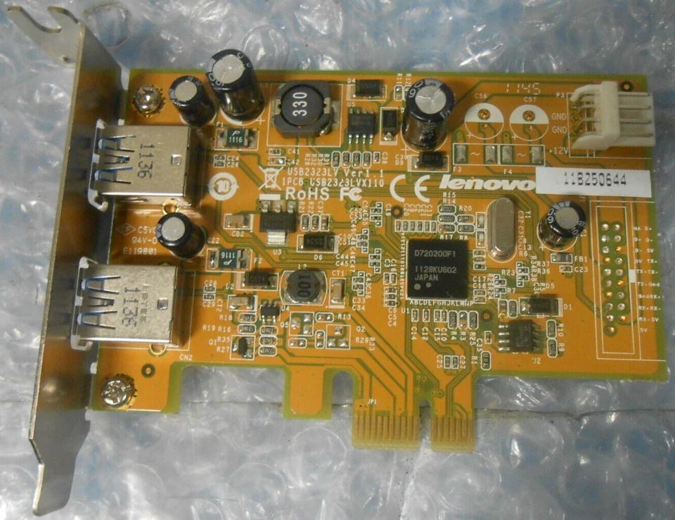 03T7031 - Genuine Lenovo Low Profile USB 3.0 PCI-E Controller Card - Image 1 of 3