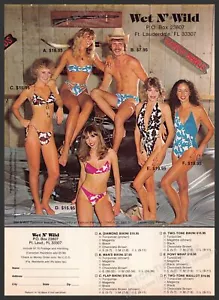 Costumi da bagno bagnati n' selvaggi pubblicità stampati anni '80 gambe motivo mucca - Foto 1 di 1