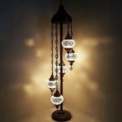 Lámpara de pie estilo Tiffany turco-marroquí árabe bohemia oriental + BOMBILLA GRATUITA Foto 1 de 4