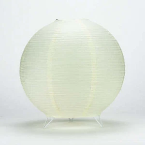 Beige/Ivory Round Centerpiece Candle Lantern w/ Fine Lines (Lantern Only) - Picture 1 of 4