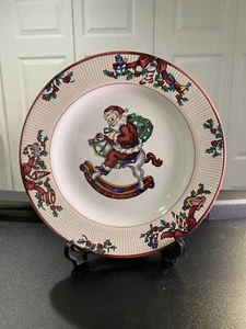 Fitz & Floyd SANTA'S LIST Plate Salad Dessert Xmas Santa Claus Christmas 1994 - Picture 1 of 8