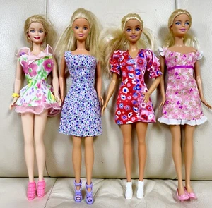 Barbie Doll Clothes Outfits Lot Floral Dresses w/Shoes~Some Vintage~All Tagged - Picture 1 of 24