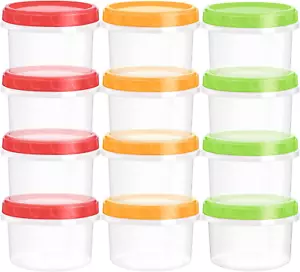 Reusable Small Freezer Containers 8 Oz Plastic Food Storage with Screw Lids - Picture 1 of 8