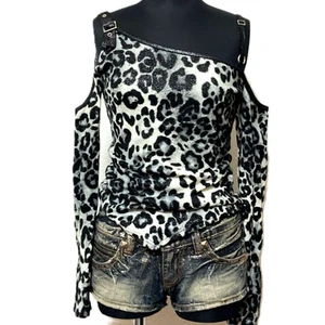 Rare! d.i.a. Leopard Print Off the Shoulder Long Sleeve Top [EX] LTD From JAPAN - Picture 1 of 12