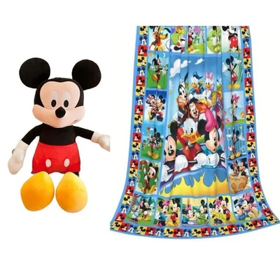 Nueva manta de franela y peluche de Mickey Mouse de Disney de 2 piezas Foto 1 de 4