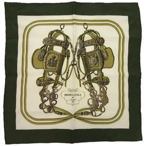 HERMES Scarf Carre 90cm BRIDES DE GALA 100% Silk Green White Multi R8546 - Picture 1 of 3
