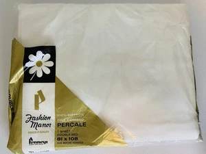 Vintage Penneys Fashion Manor Doppelbett 100 % Baumwolle Perkal flaches Laken 81 x 108 - Bild 1 von 5