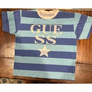 Guess Vintage stripe tshirt unisex size 6 kids Short Sleeve Cotton 1980s 1990s - Picture 1 of 3