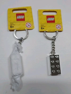Один LEGO хром серебро 2 x 4 кирпич брелок для ключей ограниченного тиража блок металлический - Изображение 1 из 4