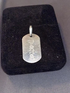 Military Dog Tag ID Charm Pendant Solid 925 Sterling Silver Italy. - Picture 1 of 6