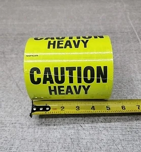500 3" X 5" Caution Heavy Fluorescent Shipping Label Stickers KL-2076 - Picture 1 of 6