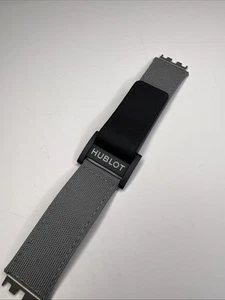 Genuine Hublot Grey Fabric & Rubber Band Strap 24mm x 22mm STD Black Clasp - Picture 1 of 12