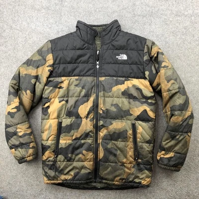 The North Face Jacket Boys XL 18/20 Camo Reversible Sherpa Fleece Insulated Zip - Image 1 of 4