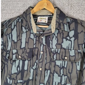 Vintage Cabela's TreBark Camo Shirt Flannel Mens XL Hunting Button Up - Picture 1 of 10