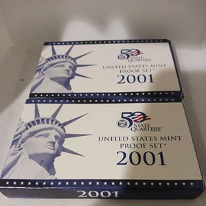 2001 US Mint Proof Set 10 Coin Including State Quarters - Picture 1 of 2