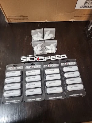 SICKSPEED 16 件 白色 SPIKED 铝杯套 适用于车轮/轮辋 12X1.25 — 第 1/4 张图片