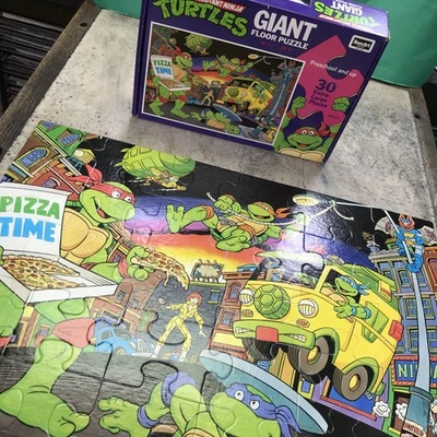 Vintage 1989 TMNT Teenage Mutant Ninja Turtles 30pc Giant Floor Puzzle COMPLETE - Image 1 of 4