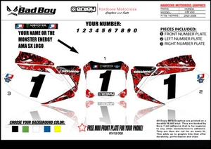 Honda CRF 450 Graphics 2008 Bad Boy Personalizado Matrícula Fondos DISFRUTA - Imagen 1 de 1