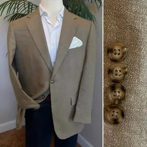 JOS A BANK MENS BLAZER SIZE 40 SAGE TAN LINEN WOOL SPORT COAT SUIT JACKET NEW - Picture 1 of 14