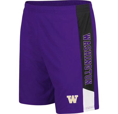 NWT Colosseum Men's Washington Huskies Purple Wonkavision Shorts Cover