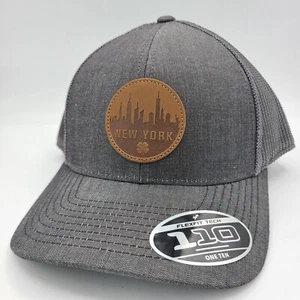 Black Clover Hat Live Lucky Gray Mesh Brown New York City NYC Logo Cap Snapback - Picture 1 of 8