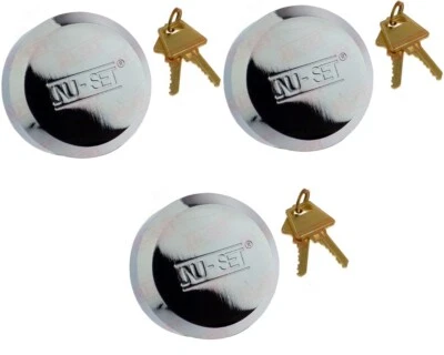 NU-SET Hidden Shackle Lock Puck Trailer Padlock Keyed Alike - Pack of 3