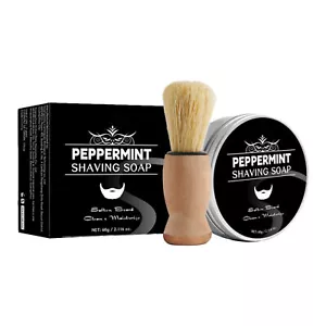 60g Smooth Shave Soap, Luxury Shaving Cream With Shaving Brush For Fathers, Men - Picture 1 of 12