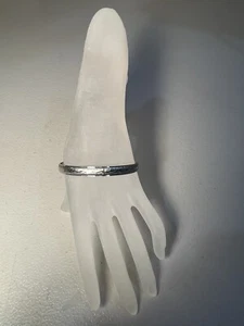 Rare Vintage Monet Diamond Cut Texture Silver Bangle - Picture 1 of 4