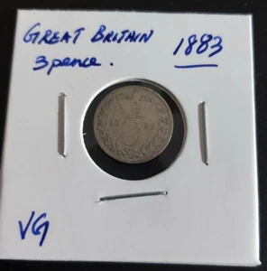 Great Britain 1883 3 Pence ※ Victoria ※ Sterling Silver Coin (#Z24) - Picture 1 of 2