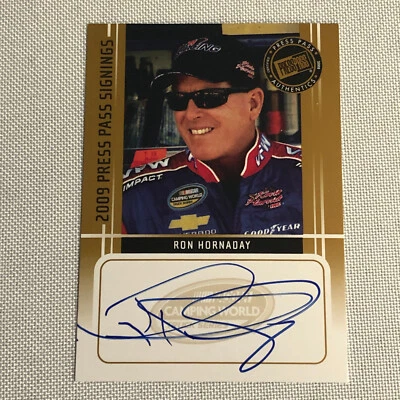 2009 Press Pass Signings Ron Hornaday Auto Autograph Signed Card NASCAR - Image 1 of 4