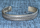 Tahe Navajo 925 Sterling Silver Vintage Braid Details Cuff Bracelet 6.75? Native
