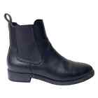 Thursday Boot Co | Women's Duchess Black Leather Chelsea Slip On Bootie Boot 8.5
