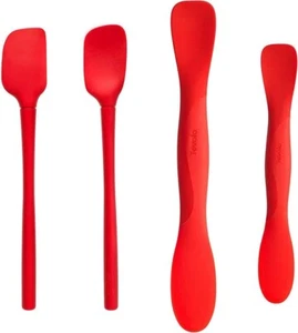 NEW Tovolo All Silicone Mini Spatula 4pc Flex-Core Kitchen Tool Set RED - Picture 1 of 2