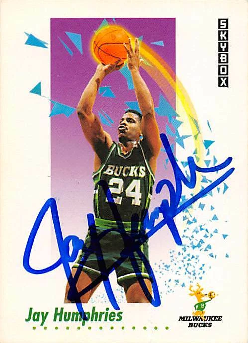 Jay Humphries autographed Basketball Card (Milwaukee Bucks) 1991 Skybox #158 - Image 1 of 1